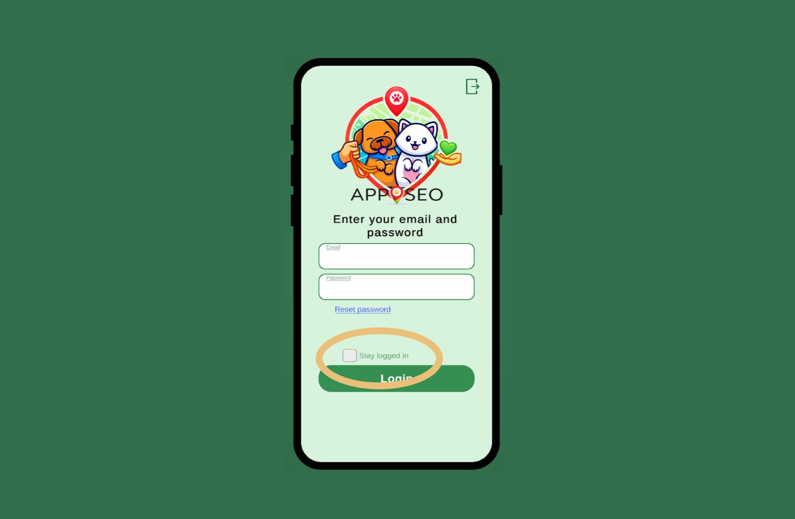 APPASEO login screen