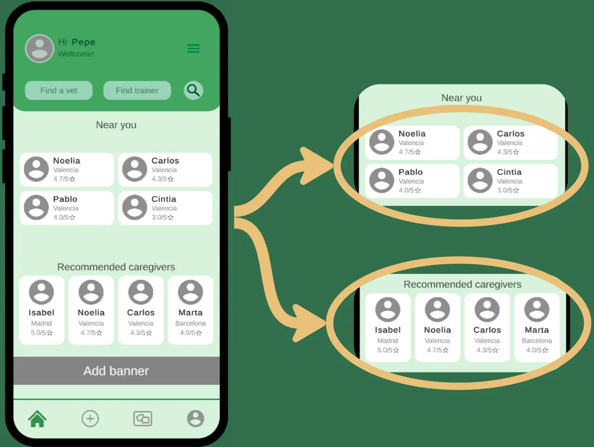 APPASEO home screen with nearby carers